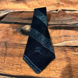 Countess Mara Men's Navy Blue Silk Blend Geometric Pattern CM Tie Classic